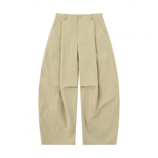 Damen Weite Ballonhose aus Baumwollmischung mit hohem Bund und elastischem Rückengummi Nord Taschen