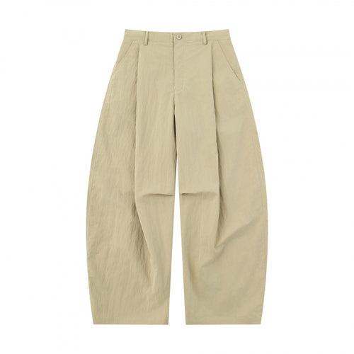 Damen Weite Ballonhose aus Baumwollmischung mit hohem Bund und elastischem Rückengummi Nord Taschen