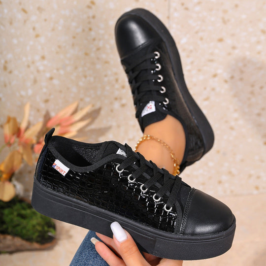 Damen Sneakers mit strukturiertem Obermaterial und bequemem Plateau Nord Taschen