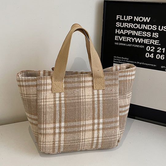 Damen Einkauftasche mit dezentem Karo-Design Nord Taschen