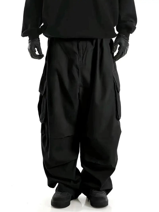 Herren Weite Baggy-Utility-Cargohose mit Multifachtaschen und tiefem Schritt Nord Taschen