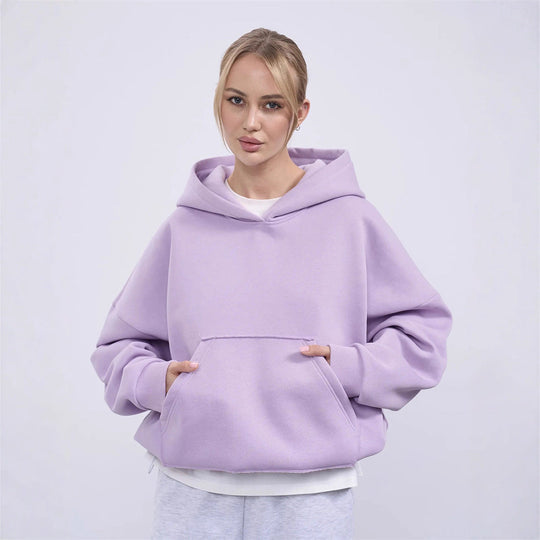 Damen lässiger Oversize-Hoodie mit Kängurutasche und weichem Innenfutter - Vittorelli