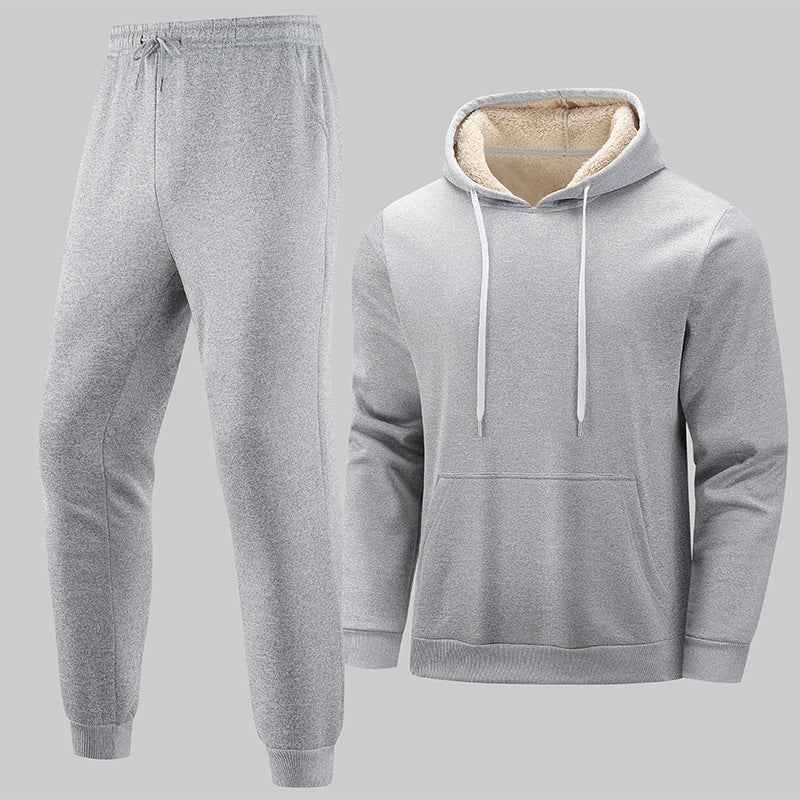 Herren Gefüttertes Freizeit-Set aus Kapuzenpullover mit Teddyfutter‑Kapuze & Thermo-Jogginghose Nord Taschen