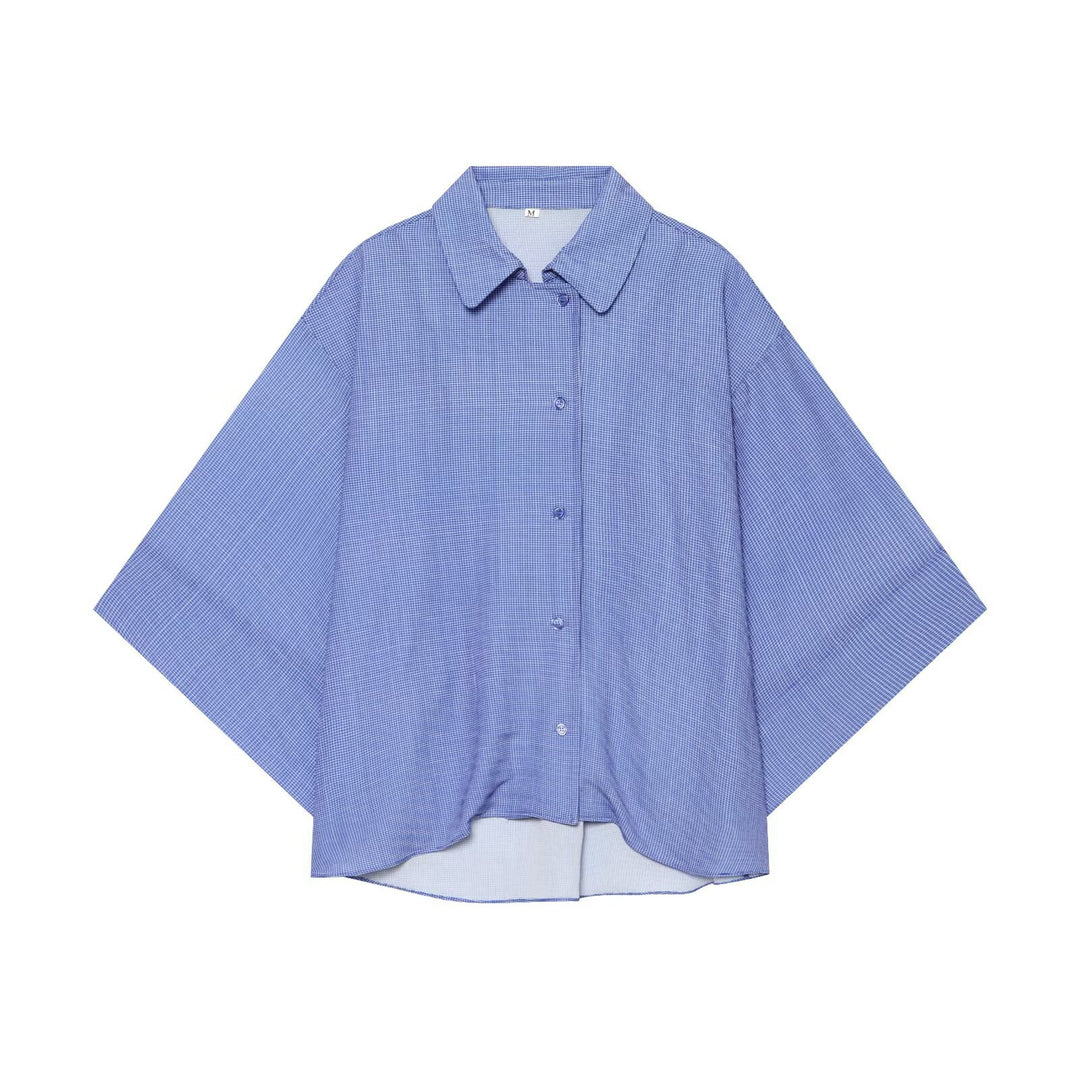 Damen Oversize-Hemdbluse mit Waffelstruktur, kastiger Silhouette und High-Low-Saum Nord Taschen