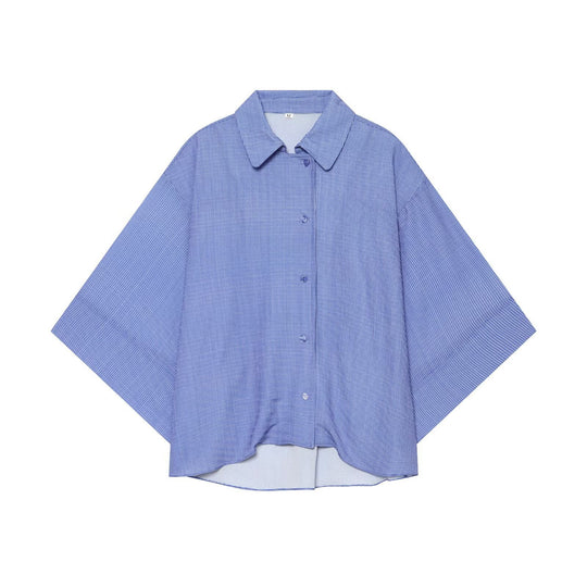 Damen Oversize-Hemdbluse mit Waffelstruktur, kastiger Silhouette und High-Low-Saum Nord Taschen