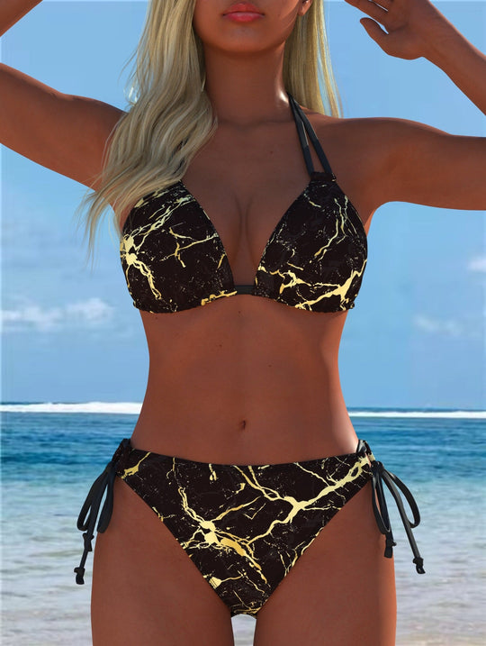 Damen Bikini-Set mit verspieltem Schnitt und trendigem Mustermix Nord Taschen