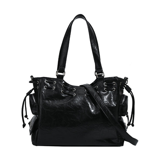 Damen Handtasche mit dekorativer Schnürung und abnehmbarem Schulterriemen Nord Taschen