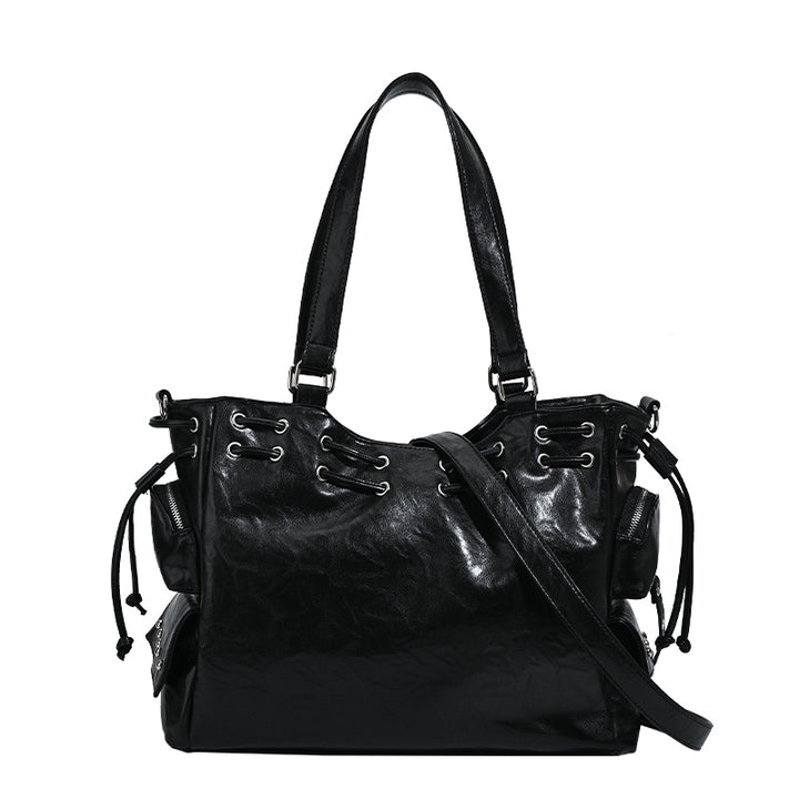 Damen Handtasche mit dekorativer Schnürung und abnehmbarem Schulterriemen Nord Taschen