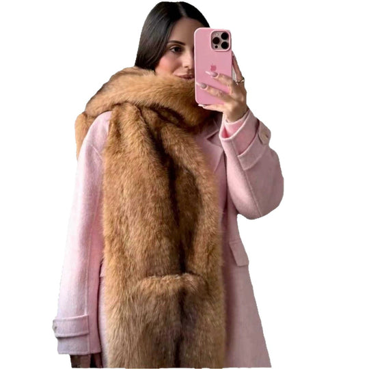 Damen Luxuriöse lange Kunstpelz‑Stola mit voluminösem Schalkragen Nord Taschen