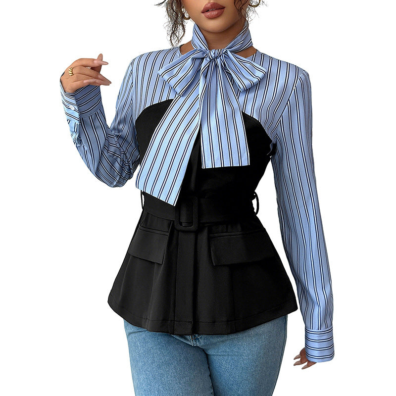 Damen Modische Bluse mit Schleifendetails Nord Taschen