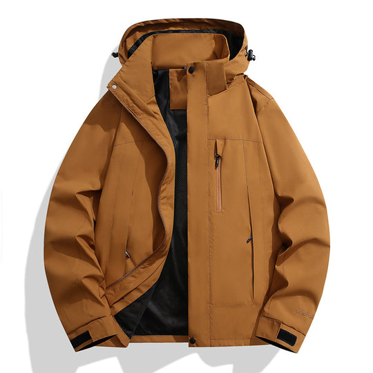 Herren Softshell-Outdoorjacke mit Kapuze, wasserabweisender Membran und verdeckten Reißverschlüssen Nord Taschen