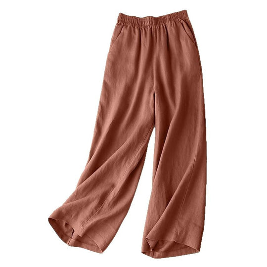 Damen Elegante Freizeithose mit elastischem Bund und seitlichen Taschen Nord Taschen