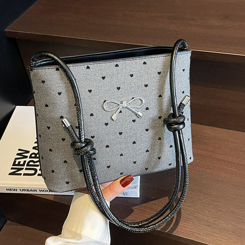 Damen Umhängetasche mit eleganten Punkten und verstellbarem Kordelzug Nord Taschen
