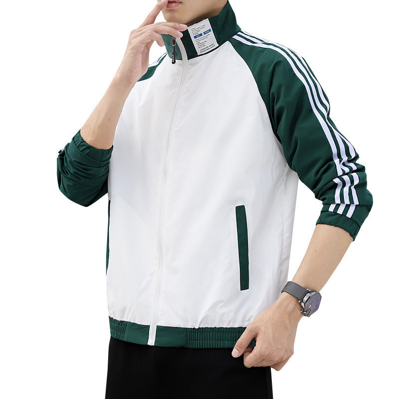 Herren Sportliche Windjacke mit hohen Kragen Nord Taschen