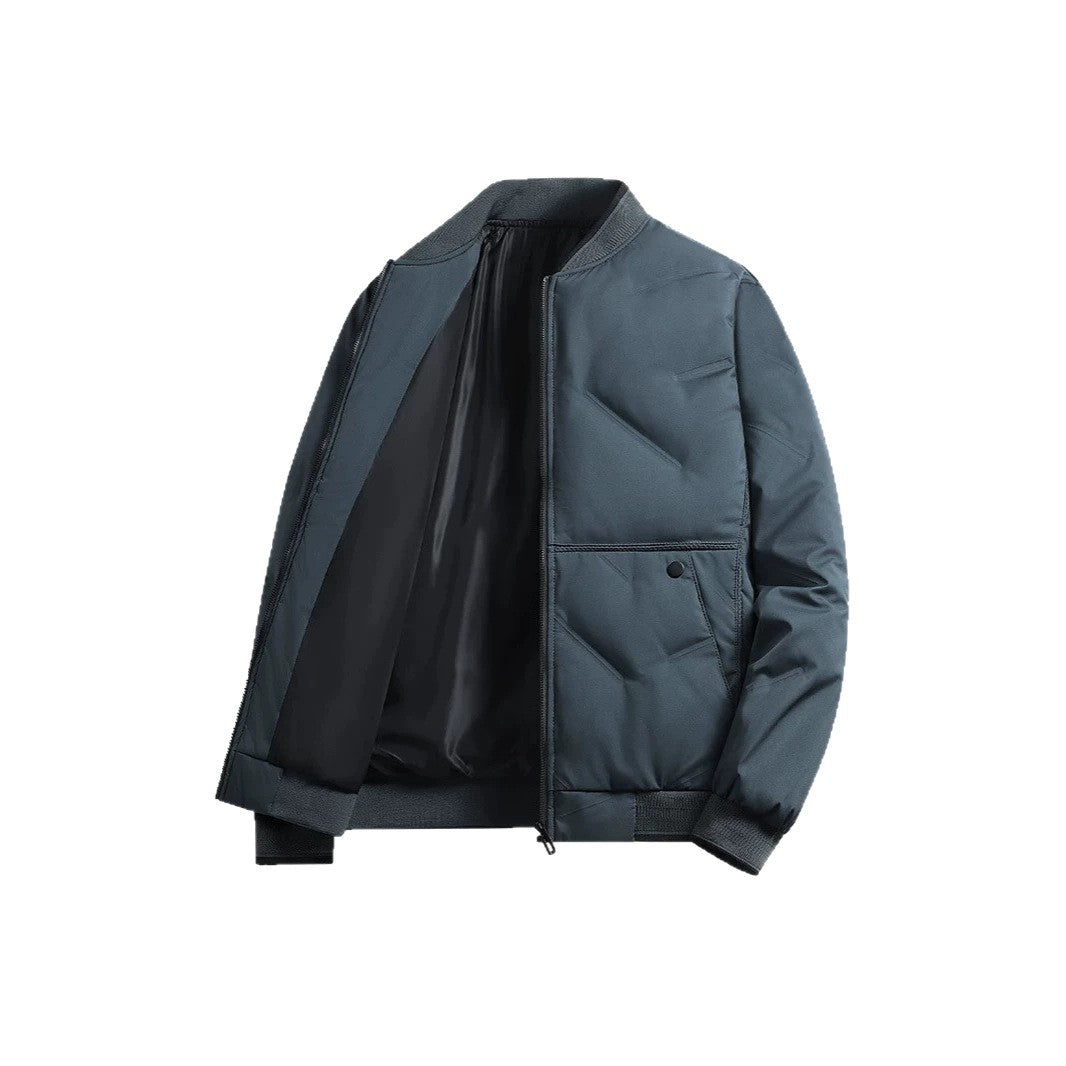 Herren Gepolsterte Thermo-Bomberjacke mit Stehkragen, Reißverschluss & isolierender Wattierung Nord Taschen