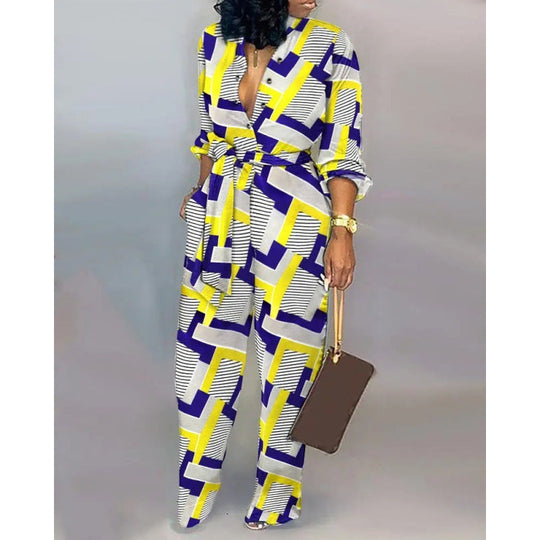 Damen Denim Jumpsuit mit modischem Patchwork-Design und praktischen Taschen - Arvani