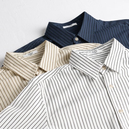 Herren Hemdjacken-Cut mit feinem Nadelstreifen und weichem Baumwollmix Nord Taschen