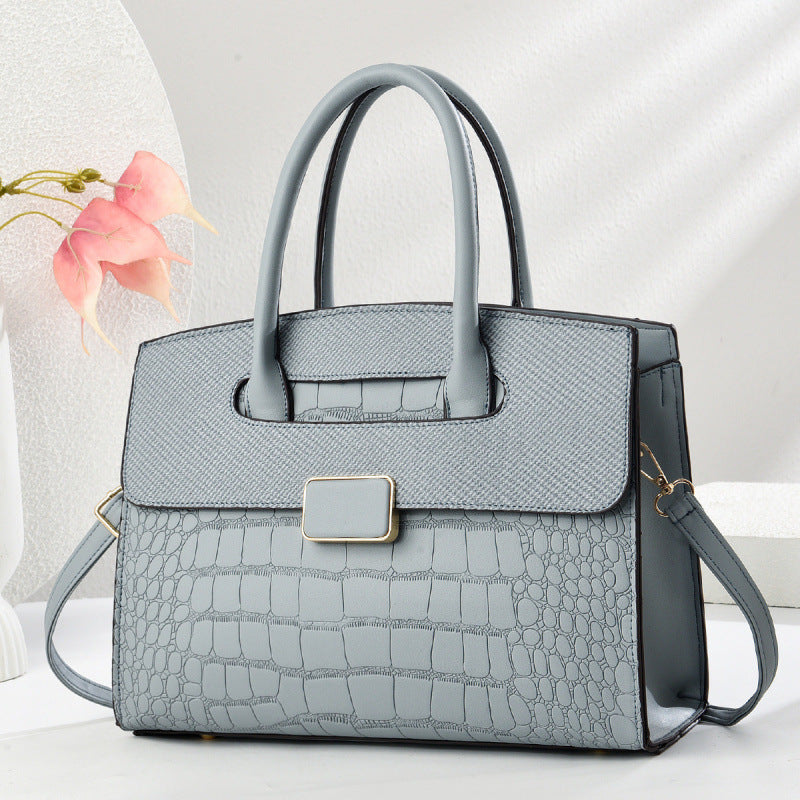Damen Handtasche im eleganten Krokodil-Leder-Look mit praktischem Verschluss Nord Taschen