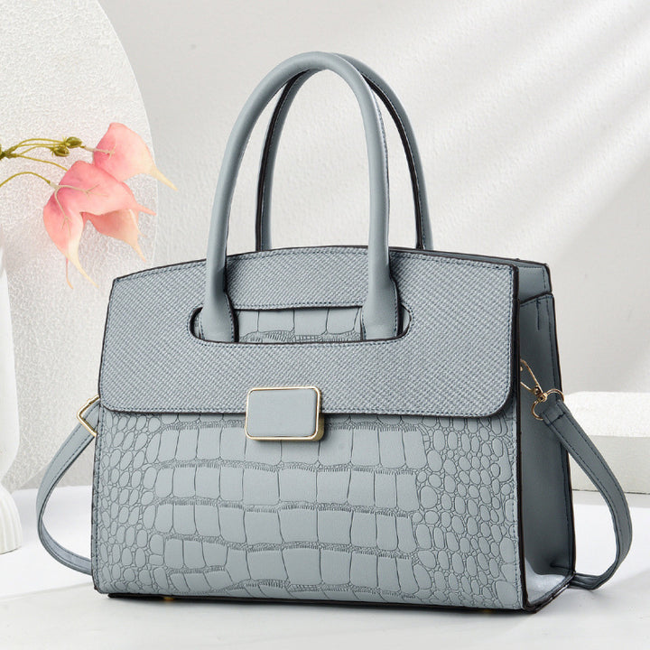 Damen Handtasche im eleganten Krokodil-Leder-Look mit praktischem Verschluss Nord Taschen