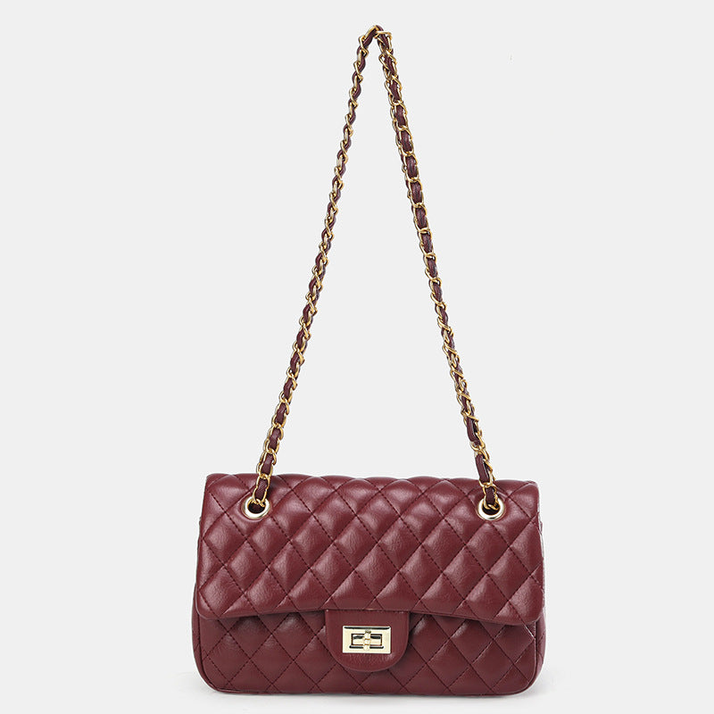 Damen Umhängetasche mit luxuriösem Kettenriemen und klassischer Steppung Nord Taschen