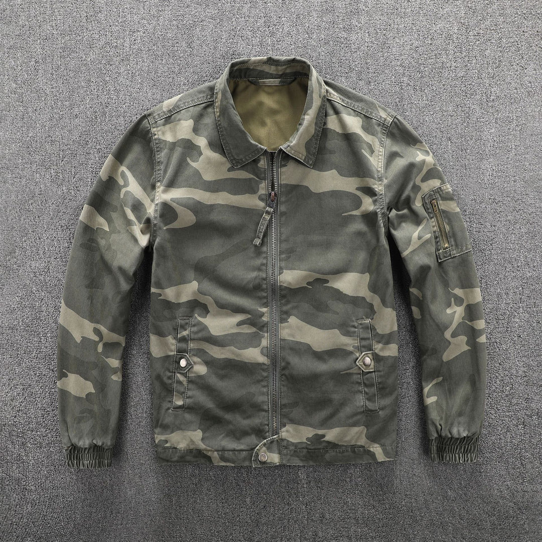 Herren Utility-Blouson im Camouflage-Muster mit Reißverschluss und Armzippertasche Nord Taschen