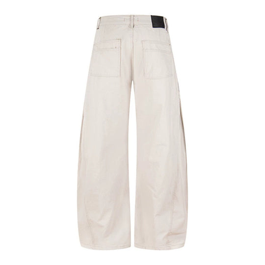 Damen Weite Cargo-Palazzo-Hose mit hohem Bund, großen Klappentaschen und verstellbarem Saum Nord Taschen