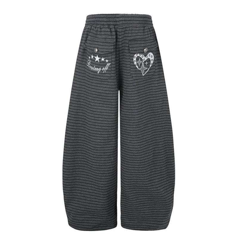 Damen Weite Palazzo-Culotte-Sweathose mit Tunnelzugbund und Zierknopfleiste Nord Taschen