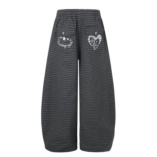 Damen Weite Palazzo-Culotte-Sweathose mit Tunnelzugbund und Zierknopfleiste Nord Taschen