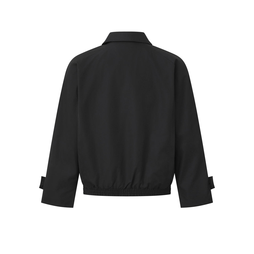 Damen Kurze Bomberjacke im Blouson‑Schnitt mit verdeckter Knopfleiste und elastischem Saum Nord Taschen