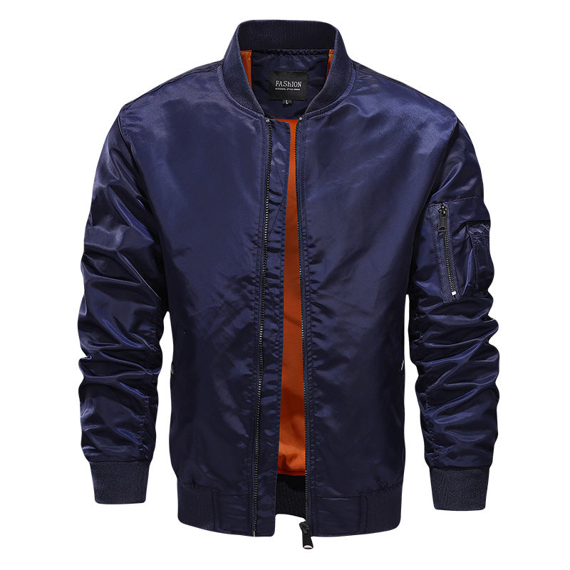 Herren Nylon-Bomberjacke mit kontrastierendem Innenfutter, Ärmeltasche & gerippten Bündchen Nord Taschen