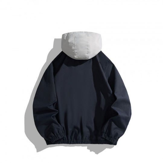 Unisex Oversize Halbzip-Kapuzenpullover mit Kontrastkapuze, Reißverschlusstaschen und elastischem Saum Nord Taschen