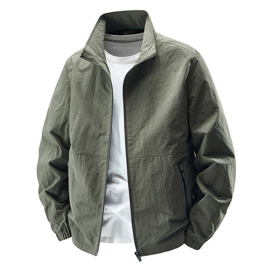 Herren Leichte Wind- und wasserabweisende Freizeitjacke mit Stehkragen und Reißverschlusstaschen Nord Taschen