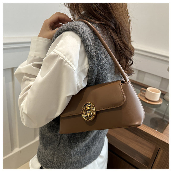 Damen elegante Umhängetasche mit goldfarbener Schnalle Nord Taschen