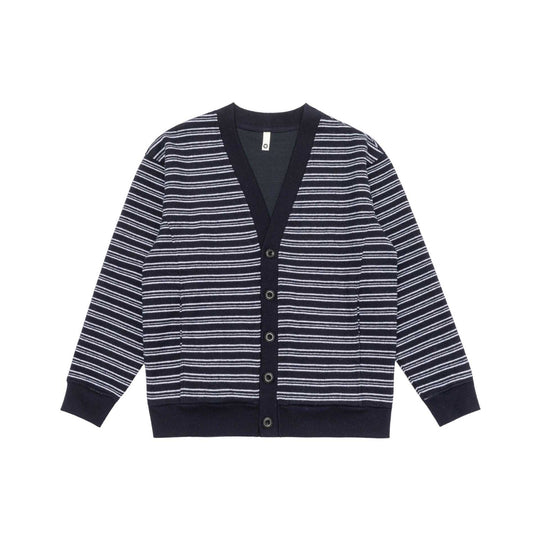 Herren Gestreifte Knopfcardigan mit V‑Ausschnitt, Eingrifftaschen und Rippenbündchen Nord Taschen