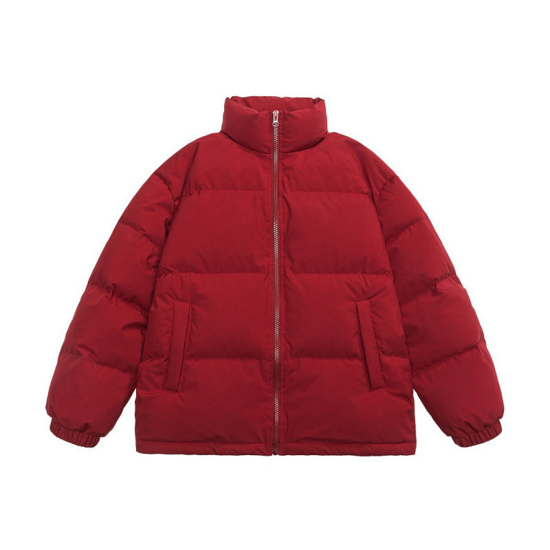 Unisex Oversize Stepp-Winterjacke mit Stehkragen, durchgehendem Reißverschluss und elastischen Bündchen Nord Taschen
