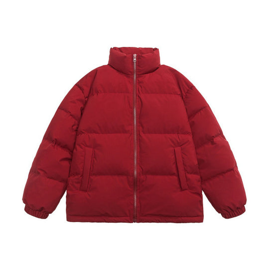 Unisex Oversize Stepp-Winterjacke mit Stehkragen, durchgehendem Reißverschluss und elastischen Bündchen Nord Taschen