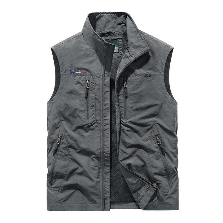 Herren  leichte Outdoor Weste mit vielen Reißverschlusstaschen Nord Taschen