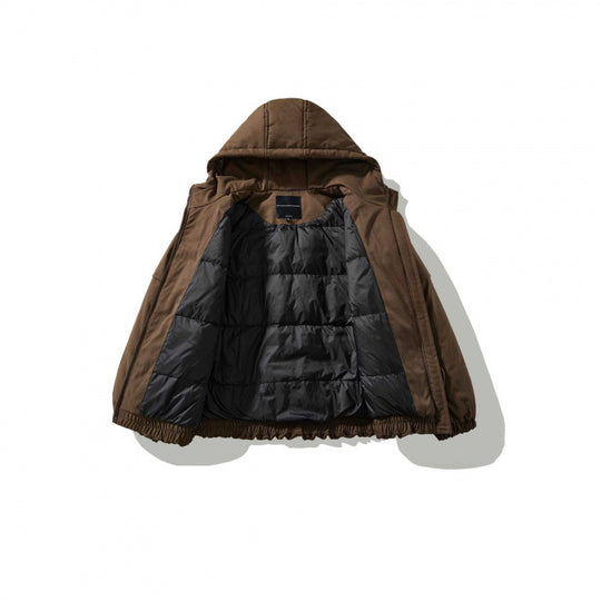 Unisex Oversize Stepp-Bomberjacke mit hoher Kapuze, geformten Pattentaschen und elastischem Saum Nord Taschen