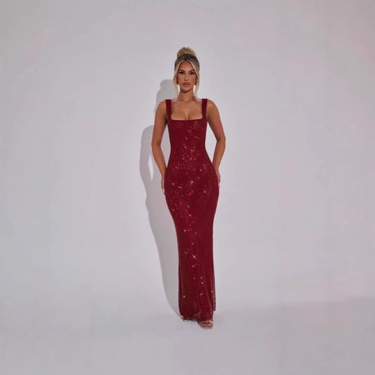 Damen Glamouröses Pailletten-Abendkleid mit figurbetontem Schnitt - Vittorelli
