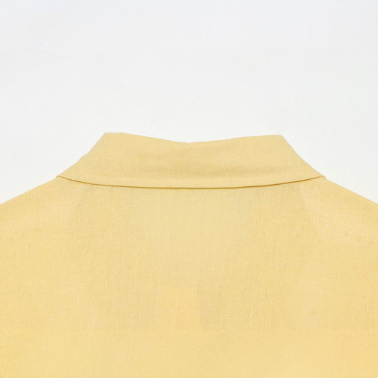 Damen Oversized Leinenoptik-Hemdbluse mit verdeckter Knopfleiste und Manschetten Nord Taschen