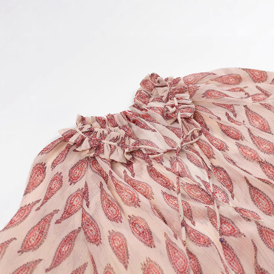 Damen Chiffonbluse mit Volantkragen und Paisley‑Print Nord Taschen