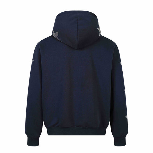 Damen Kapuzenjacke mit Strassstern-Applikationen und durchgehendem Reißverschluss Nord Taschen