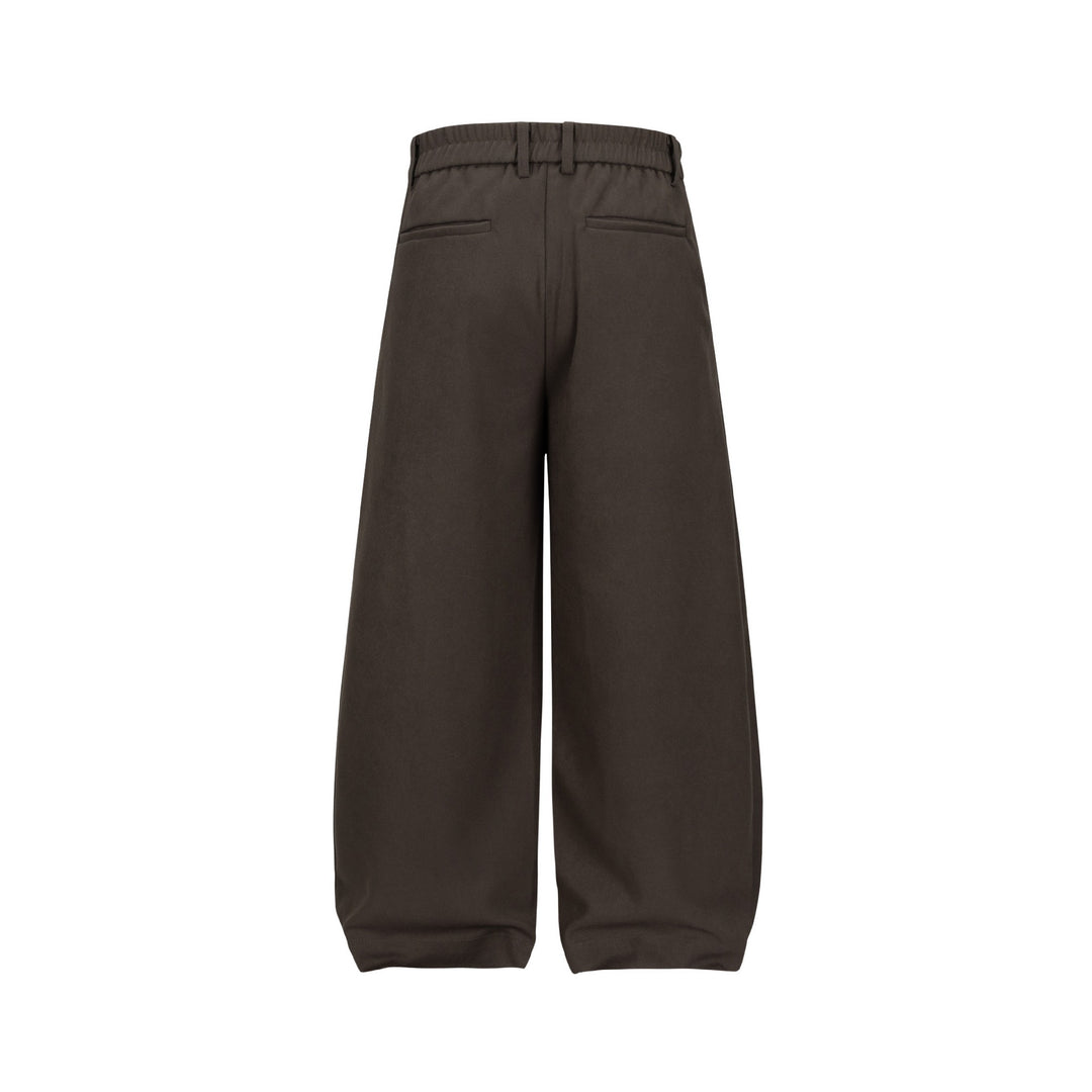 Damen Weite Plissee-Hose mit hoher Taille und elastischem Rückbund Nord Taschen