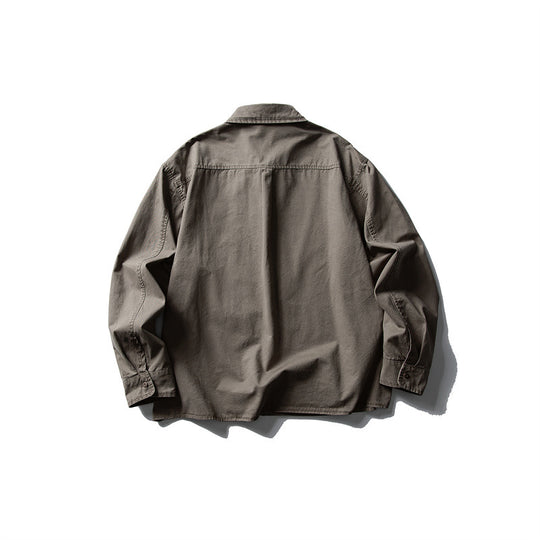 Herren Oversize-Hemdjacke aus robustem Baumwoll-Twill mit aufgesetzter Brusttasche und geradem Saum Nord Taschen