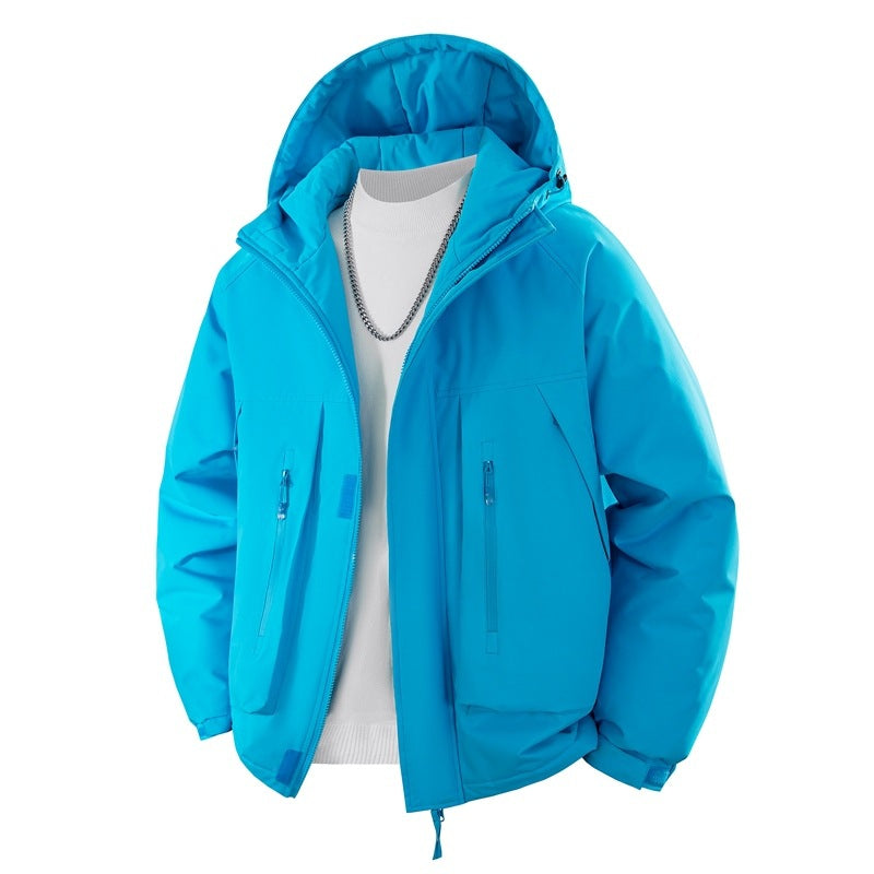 Herren Wattierte Kapuzen-Outdoorjacke mit wasserabweisender Membran und technischen Reißverschlusstaschen Nord Taschen