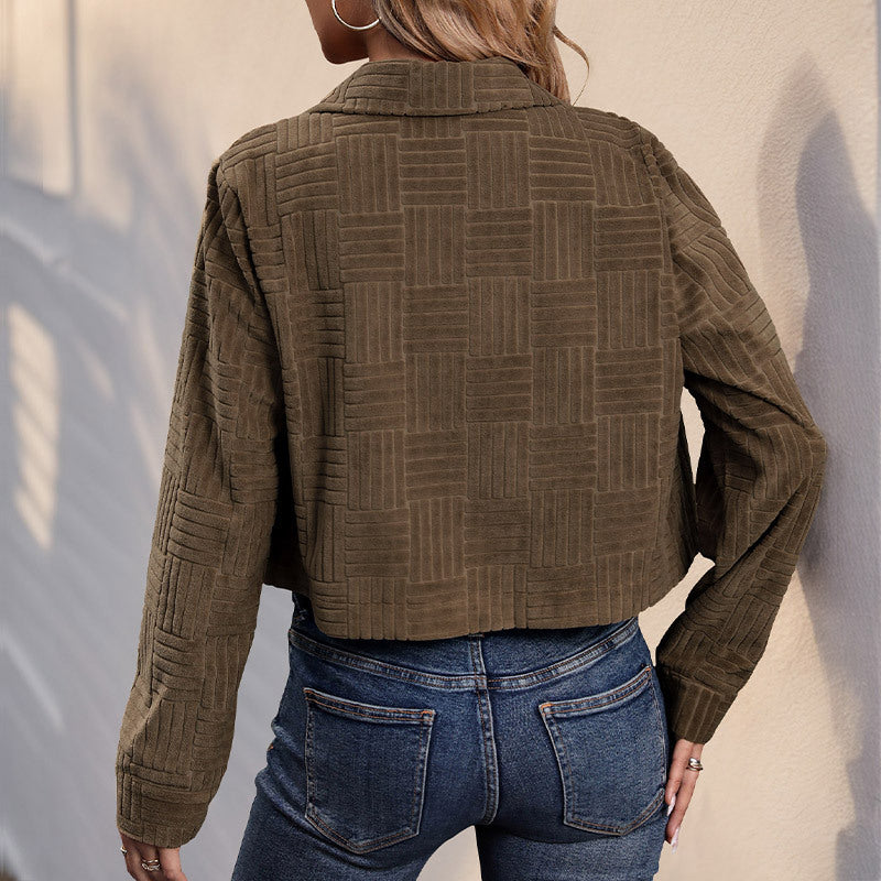 Damen Geprägte kurze Jacke Nord Taschen
