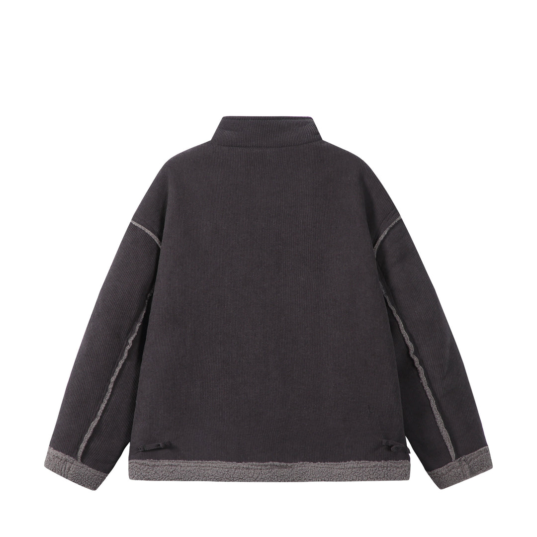 Unisex Kurz geschnittener Cordblouson mit Teddybesatz und Funnelkragen Nord Taschen