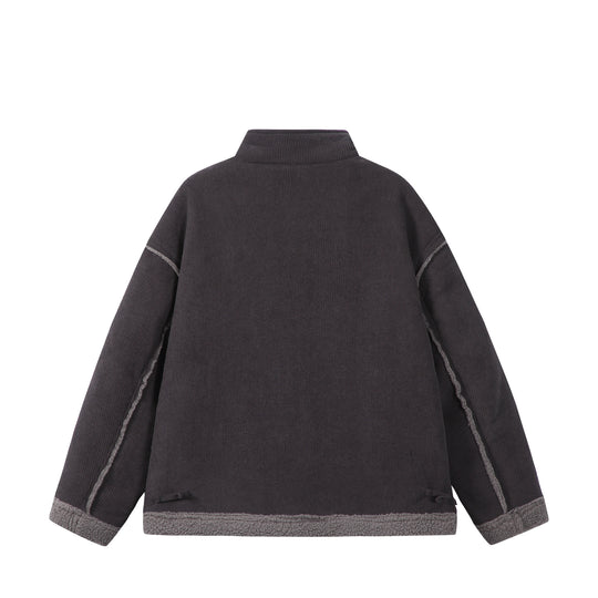 Unisex Kurz geschnittener Cordblouson mit Teddybesatz und Funnelkragen Nord Taschen