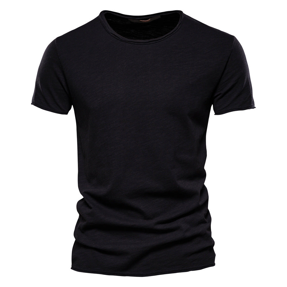 Herren nan leichtes Baumwolljersey Kurzarmshirt mit V-Ausschnitt und schmaler Passform