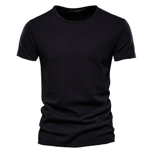 Herren nan leichtes Baumwolljersey Kurzarmshirt mit V-Ausschnitt und schmaler Passform